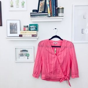 Madewell Wrap Top in Cecilia Stripe